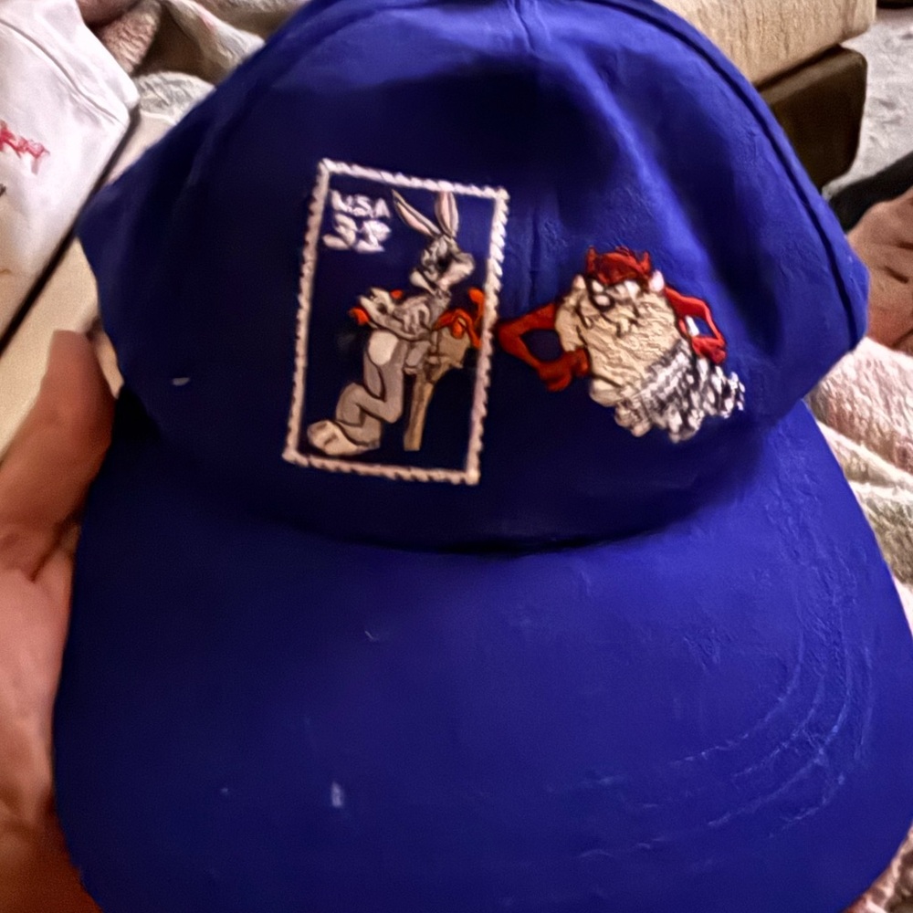 Looney Tunes vintage ball Cap USPS .32 Stamp Collection 90’s Taz Bugs Bunny USA